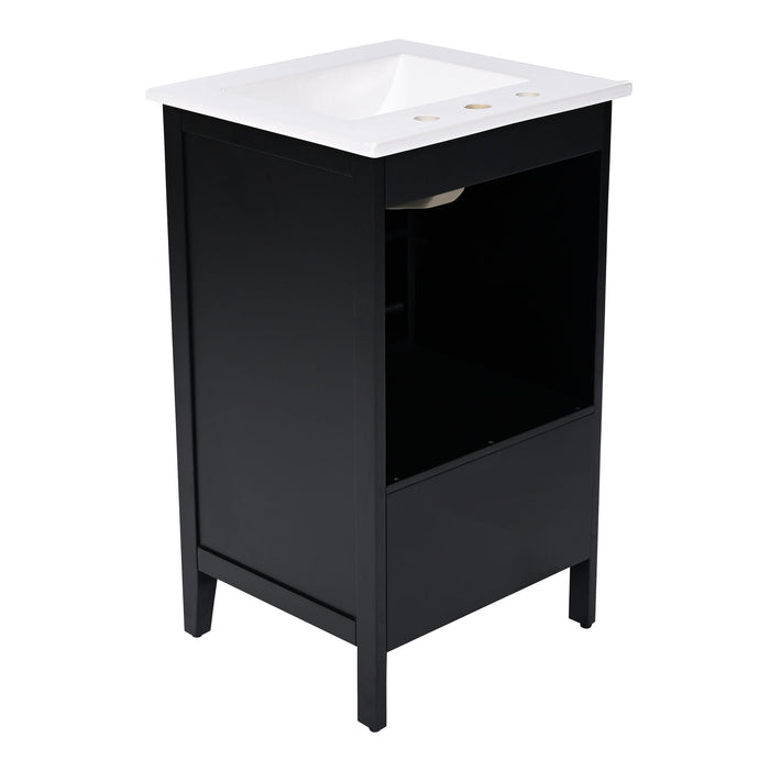 Modern Bathroom Vanity With Sink, Cabinet Storage, Drawer & Adjustable Feet