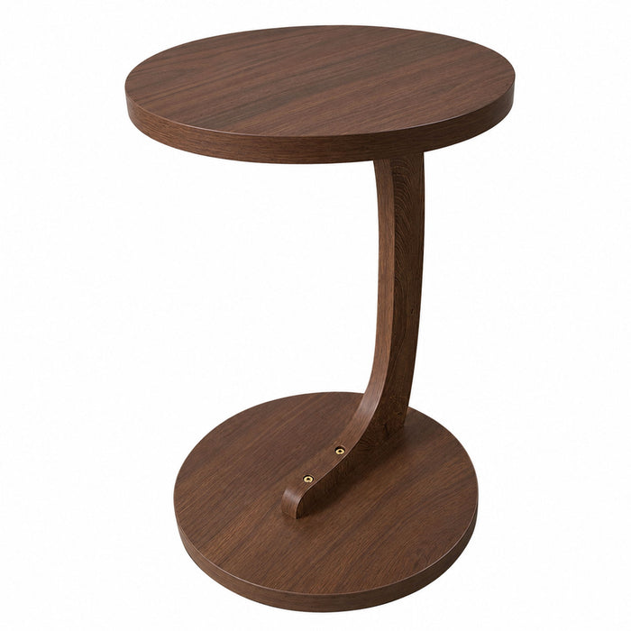 C - Shaped End Table With Sturdy Base