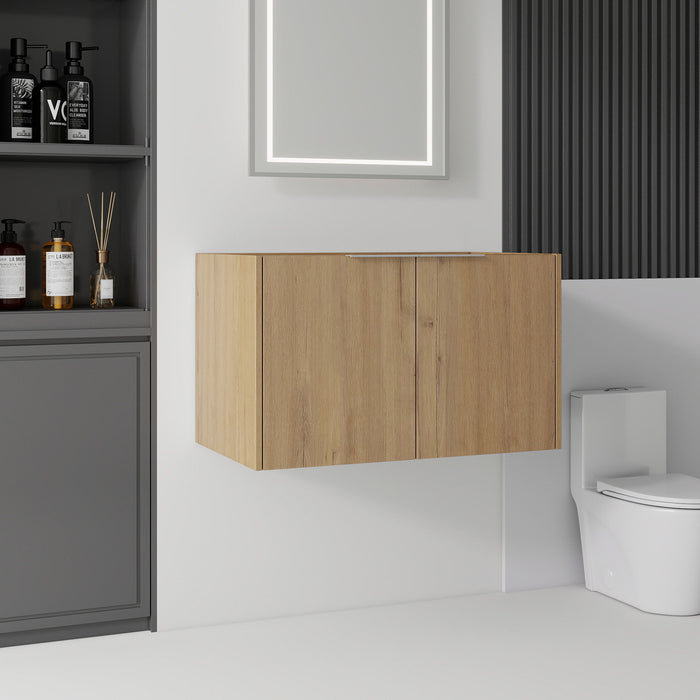 Floating Bathroom Vanity Cabinet With Soft Close Double Doors, Spacious Interior Storage, Wall Mounted, Cabinet Only
