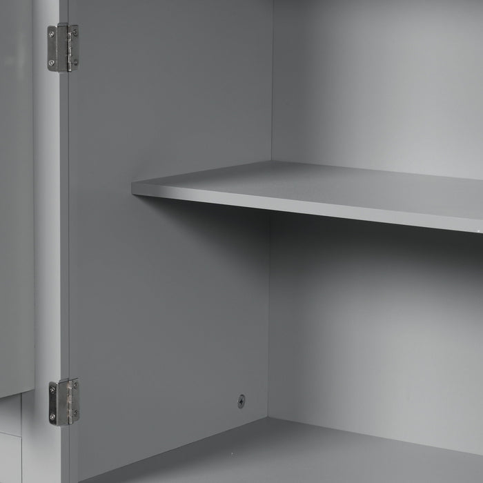 Bathroom Storage Cabinet With Doors And Drawer, Adjustable Shelf
