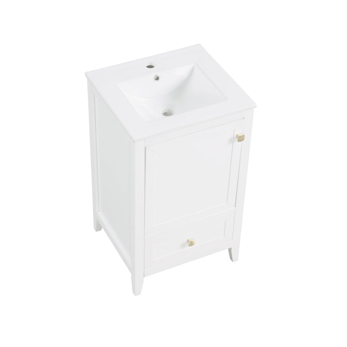 Bathroom Vanity With Sink, Soft Closing Cabinet Door, Storage Rack And Drawer