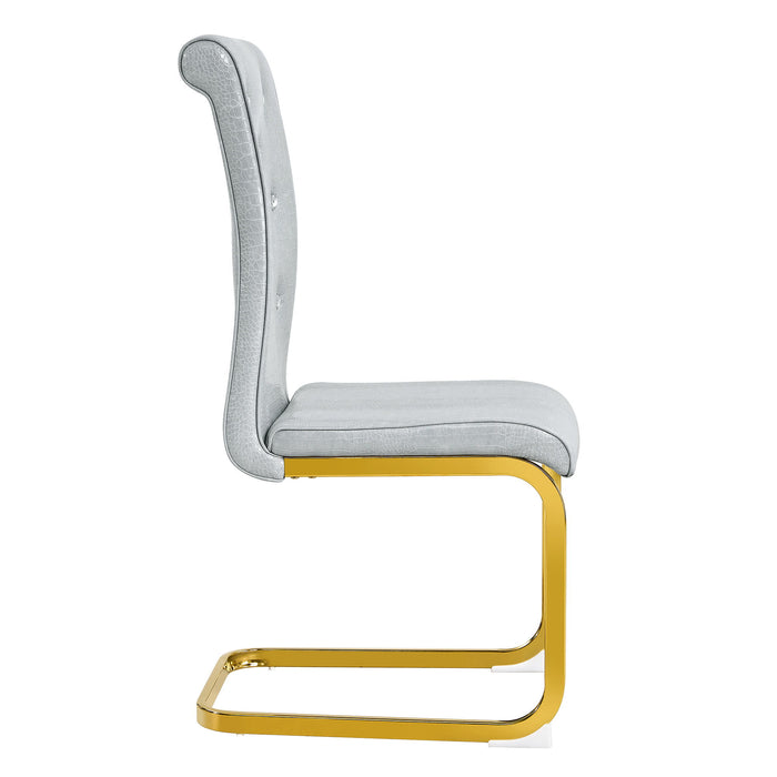 Elegant Design Alligator Skin Upholstered Dining Chairs