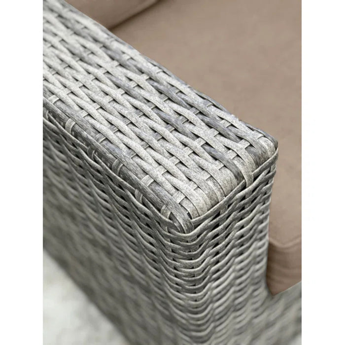 Handcrafted Outdoor Loveseat With Wicker Seating