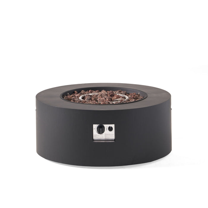 Round Iron Fire Pit With 40,000 Btu