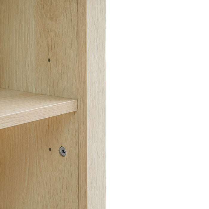 Arched Kitchen Pantry, Modern Farmhouse Wood Kitchen Storage Cabinets, Arched Storage Display Cabinet With Adjustable Shelves, Versatile Cupboard For Kitchen, Dining Room - Natural