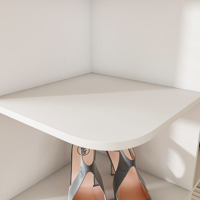 7 Tier Square Rotating Shoe Rack Tower With 360° Spinning Organizer - White