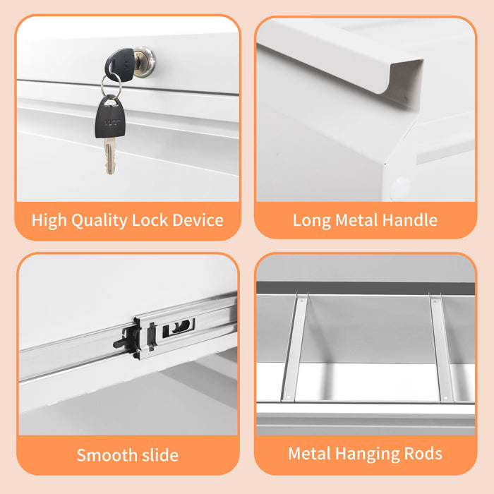 Lateral File Cabinet, Locking Heavy Duty, Anti-Tip Safety Interlock, Vertical Storage For Letter/Legal/A4 Files