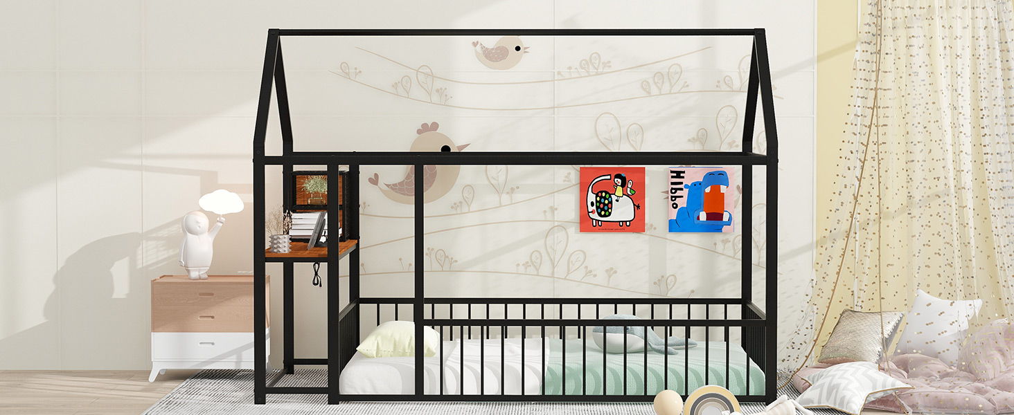 House Frame With Desk, Shelves, Power Outlets And USB Ports