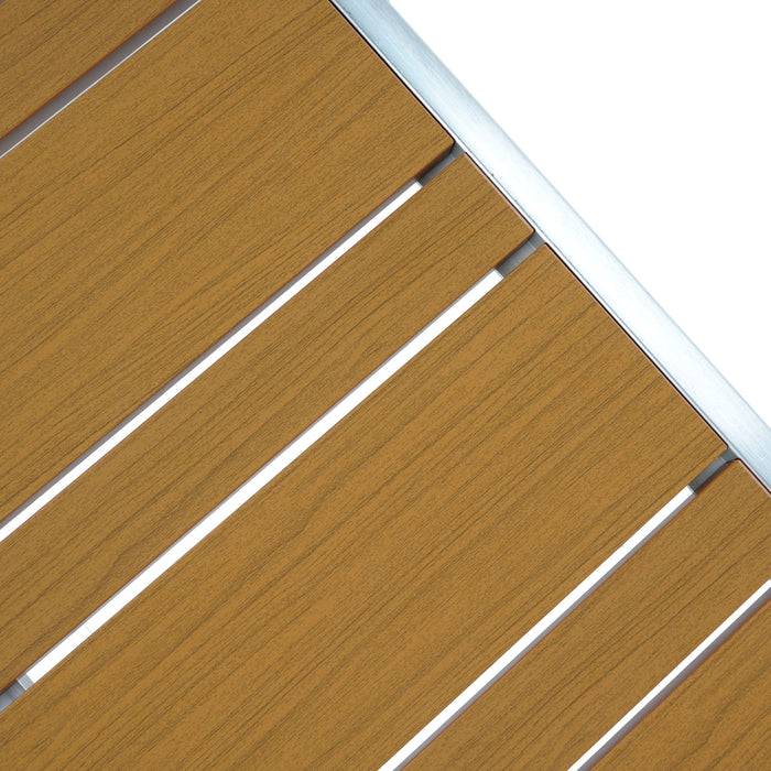 Cora - Outdoor Aluminum Coffee Table - Natural / Silver