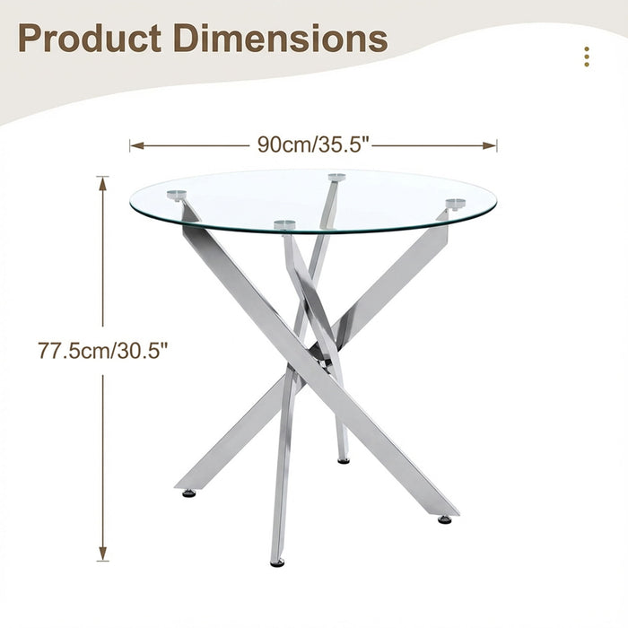 Round Dining, Kitchen Table For Dining Room - Chrome