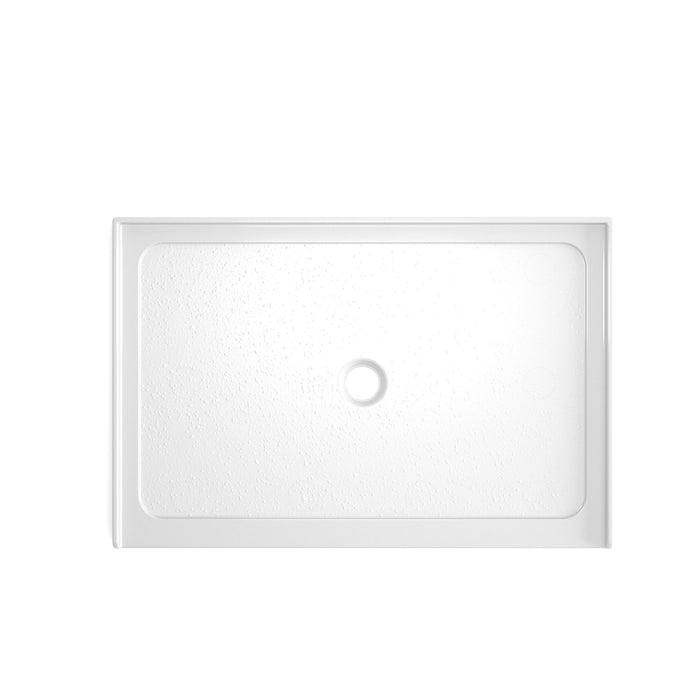 Shower Base, Center Drain With Durable Construction - Gloss White