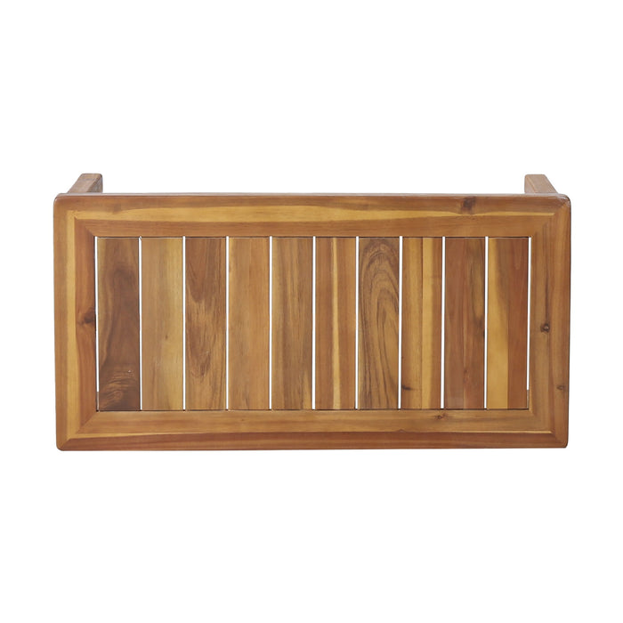 Acacia Wood Loveseat And Coffee Table Set With Cushions