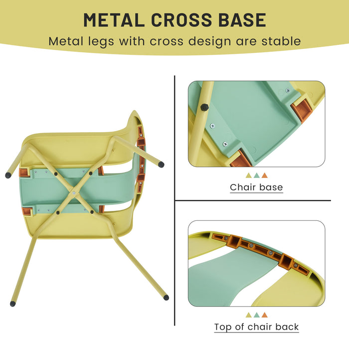 Modern Striped Blocking Single Chairs (Set of 4)