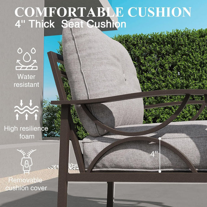 Patio Furniture Set With Coffee Table And Cushions For Backyard