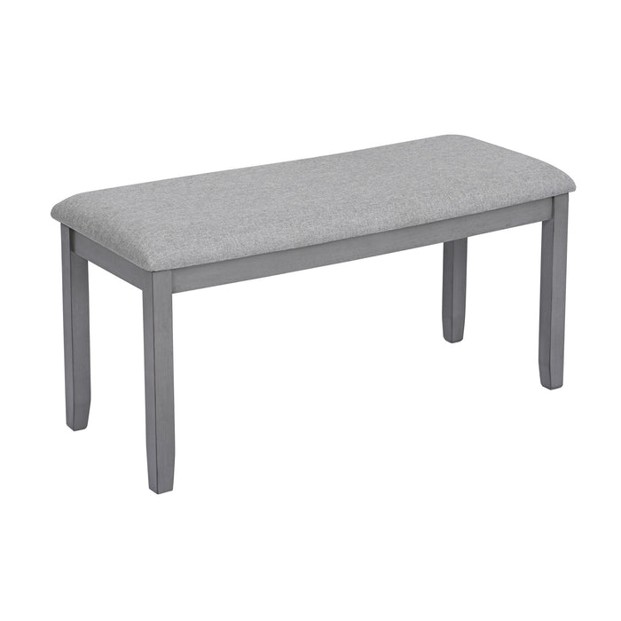 6 Pieces Kitchen Dining Set, Rectangular Wooden Dining Table With 4 Upholstered Chairs And A Bench