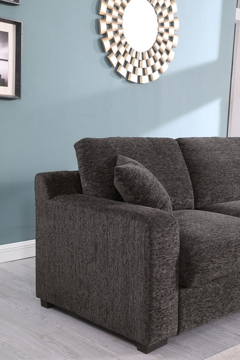 Celine - Corner Sectional Sofa With Right Facing Chaise, Cupholders, And Charging Ports - Gray