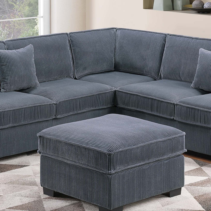Modern Sectional Set With Cocktail Ottoman