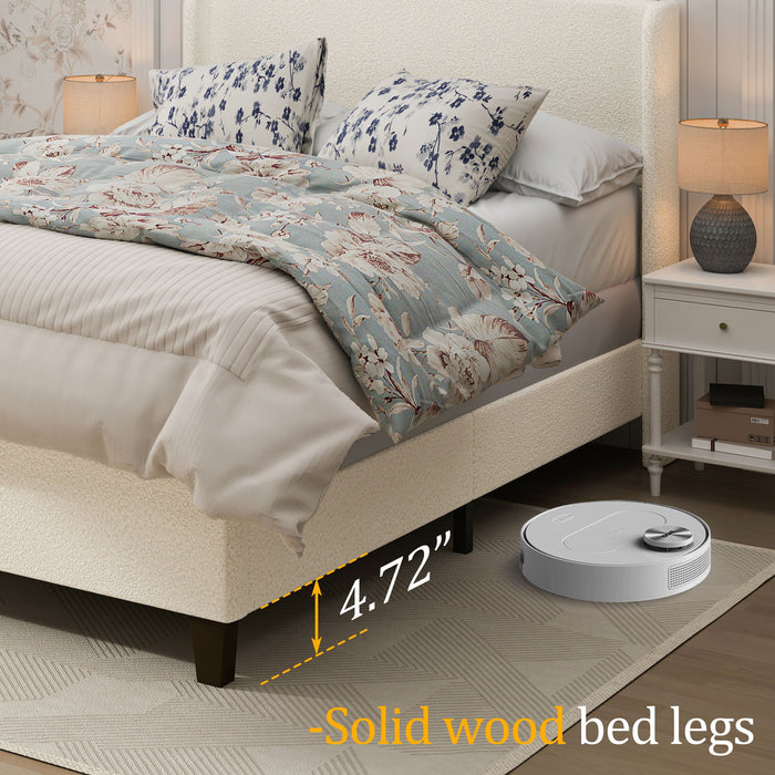 Platform Bed Frame With Tall Headboard And High Footboard