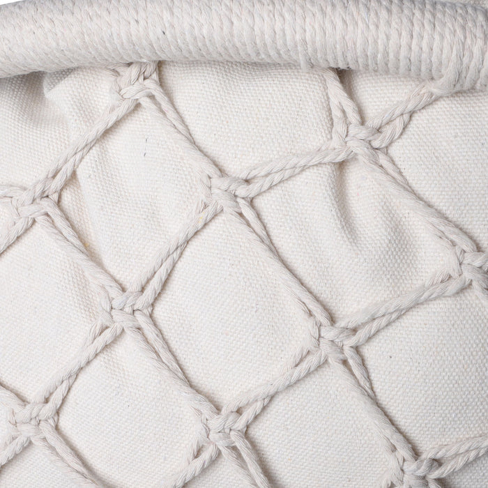 Macrame Hanging Hammock Chair With Cushion, Cotton Rope Swing For Indoor And Outdoor Use, 330 Lbs Capacity - Beige