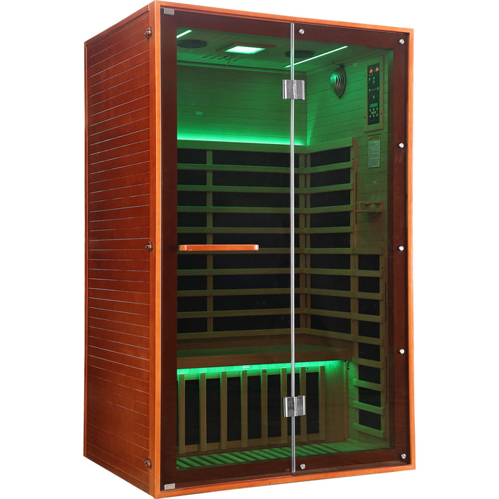 Double Sauna Room With Carbon Heating Plates - American White Oak