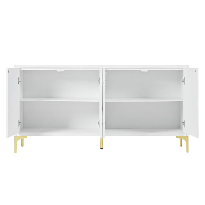 Modern Sideboard Buffet Cabinet With Handleless Press To Open Design With 4 Doors