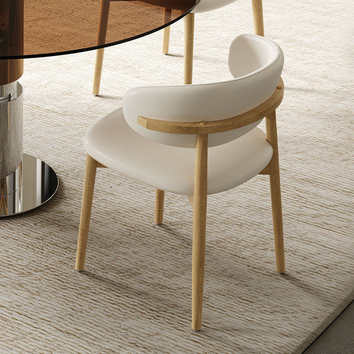 Round Glass Dining Table With Stainless Steel Legs And Chairs