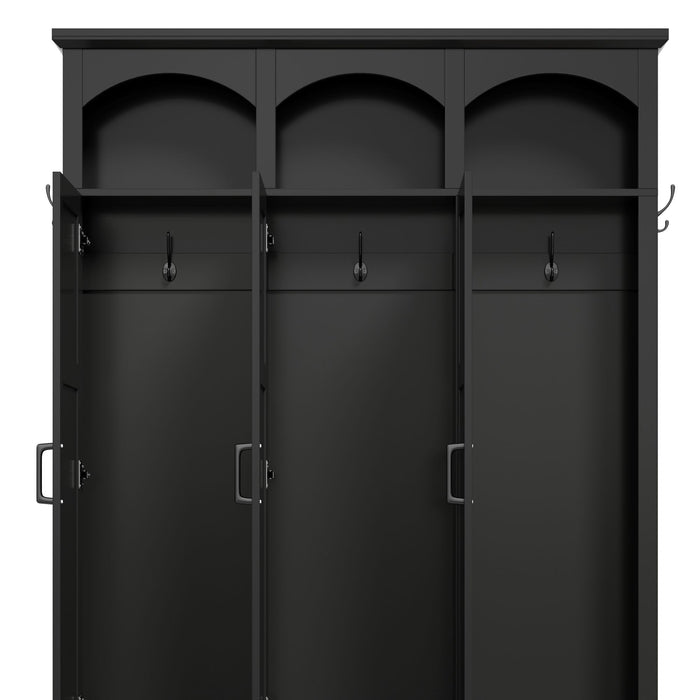 Classic Arched Design Hall Tree With 3 Hidden Storage