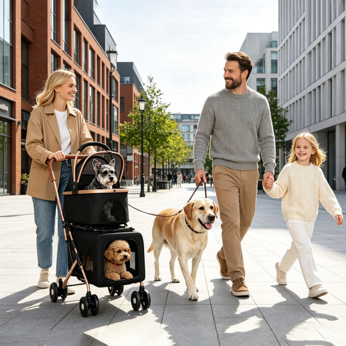 Double Pet Stroller For Dogs And Cats