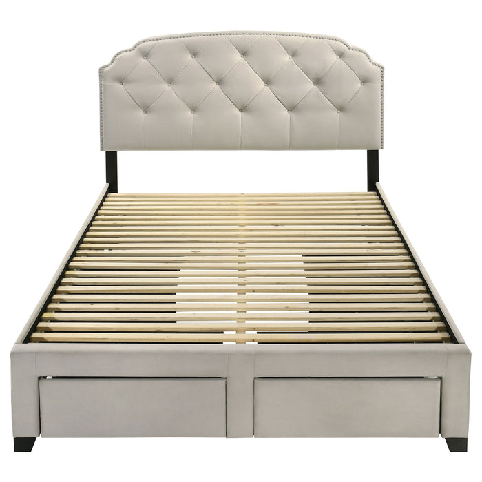 4 Drawer Upholstered Storage Bed With Button Tufting