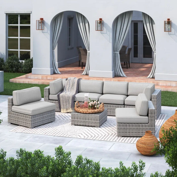 Outdoor Wicker Seating Group With Cushions