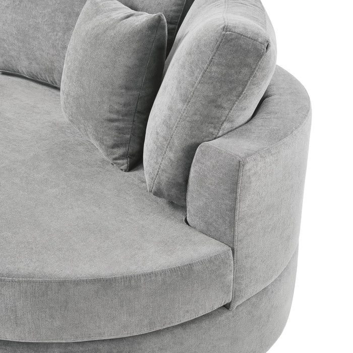 Modern 3 Seater Upholstered Sofa With Curved Design