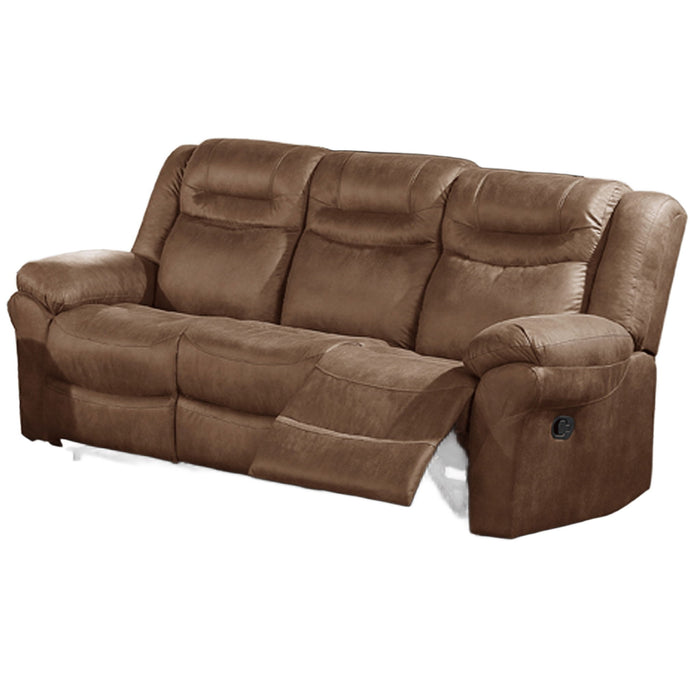 Power Reclining Sofa With USB Port Upholstered Pillow Arms And Headrest - Brown