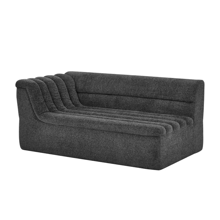 Upholstered L-Shaped Modular Sectional Sofa With Chaise, Wave-Shaped Armrest