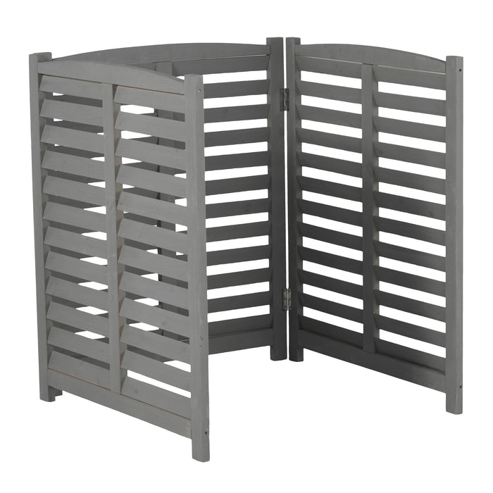 3 Panel Outdoor Wooden Air Conditioner Fence