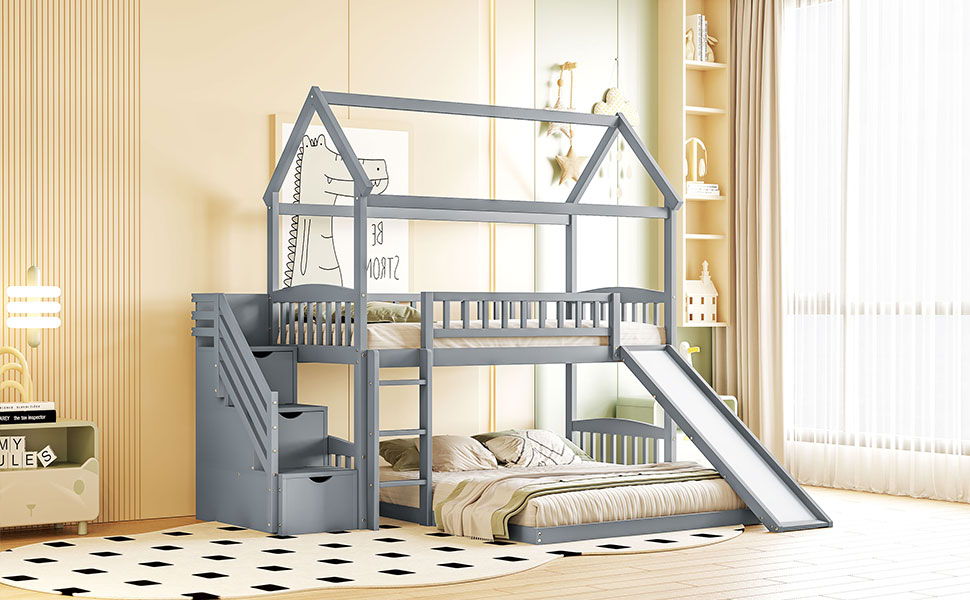 House Bunk Bed With Slide