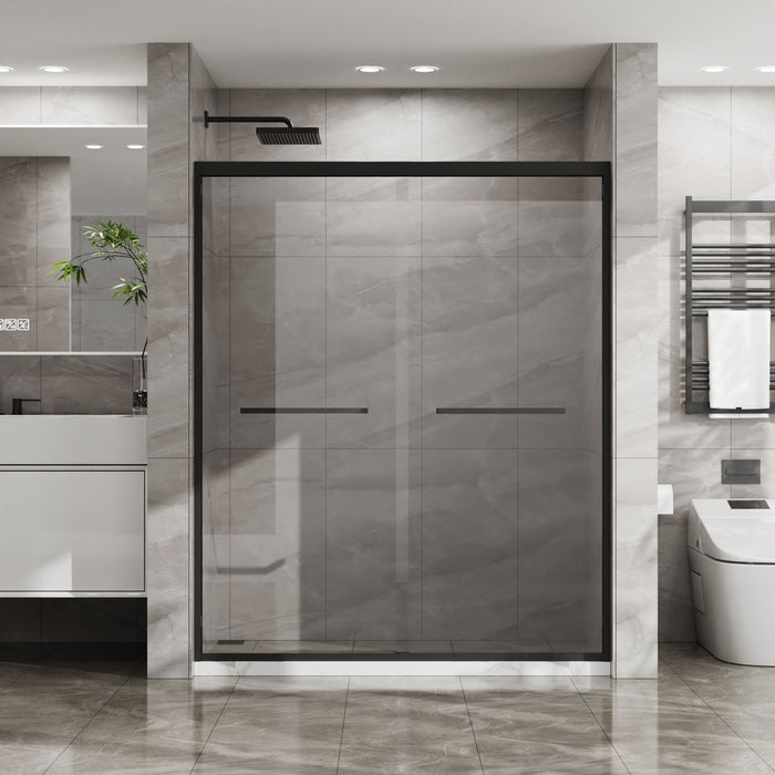 Goodyo - Double Sliding Bathtub Shower Door With Sgcc Clear Tempered Glass