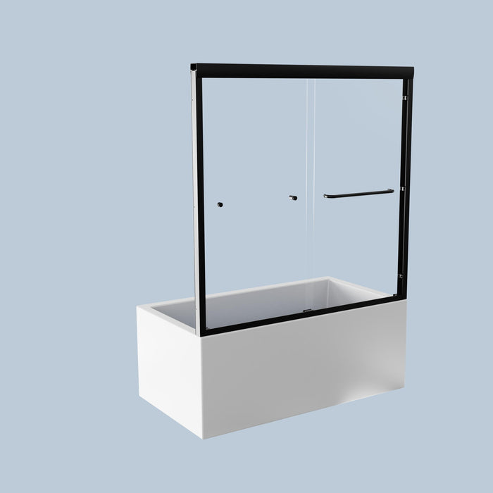 Semi-Frameless Double Sliding Shower Door, Bypass Shower Door, 1 / 4" (6Mm) Thick SGCC Tempered Glass Door