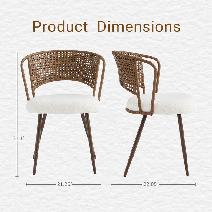 Farmhouse Style Wicker Dining Chair