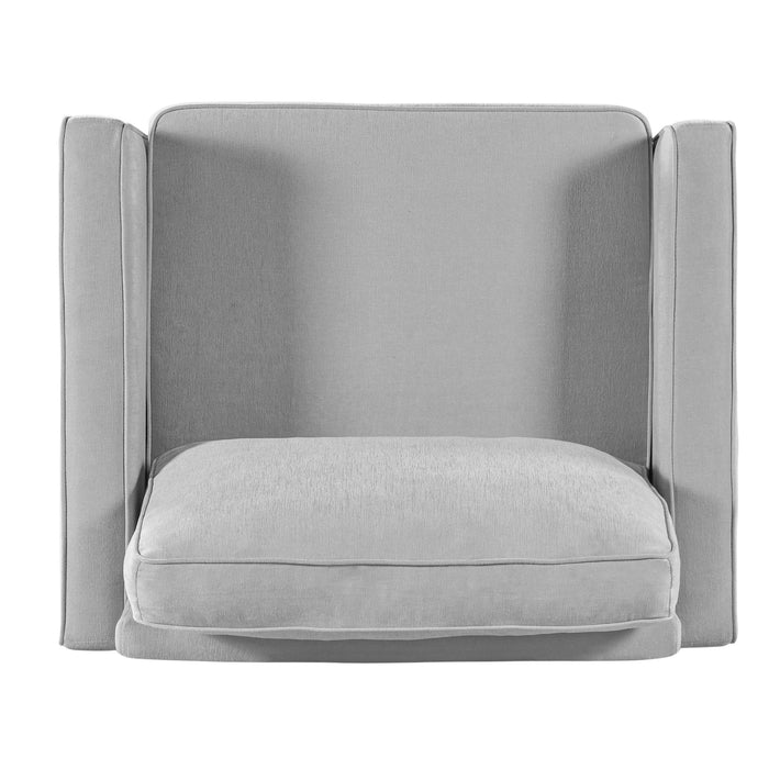 Accent Chair Upholstered Single Sofa With Square Arms, Sewn Pillow Back For Living Room