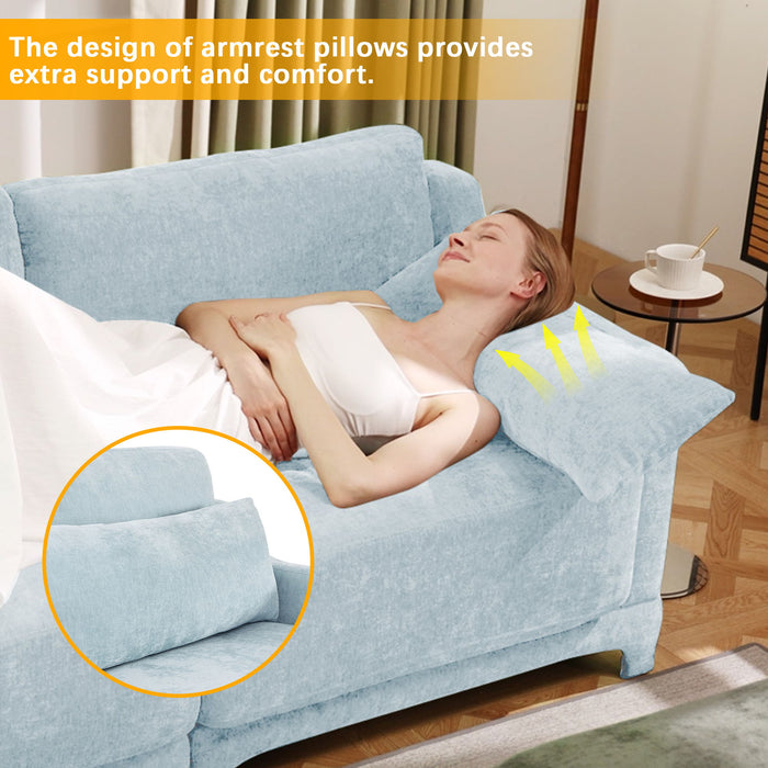Elegant Sofa With Ergonomic Design And Lumbar Pillows
