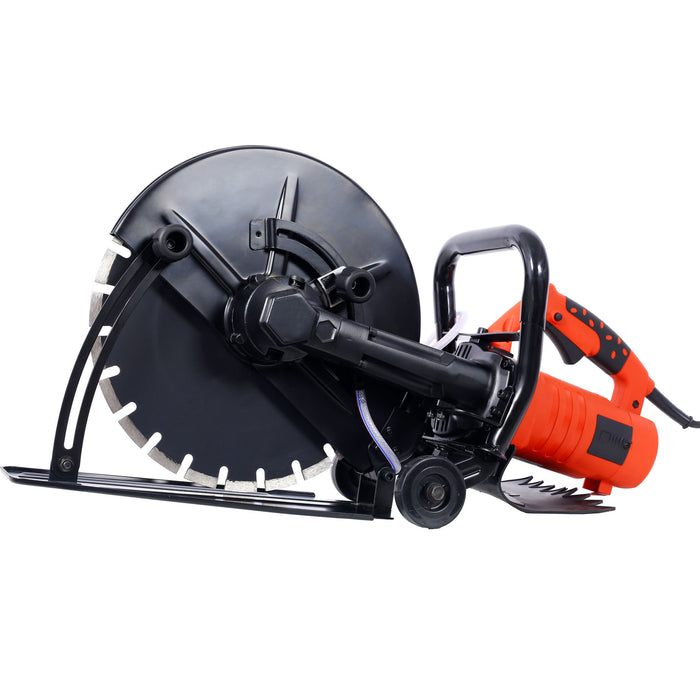 Electric 14" Cut Off Saw With Wet / Dry Functionality And Water Line Attachment Metal, 30" Length - Black
