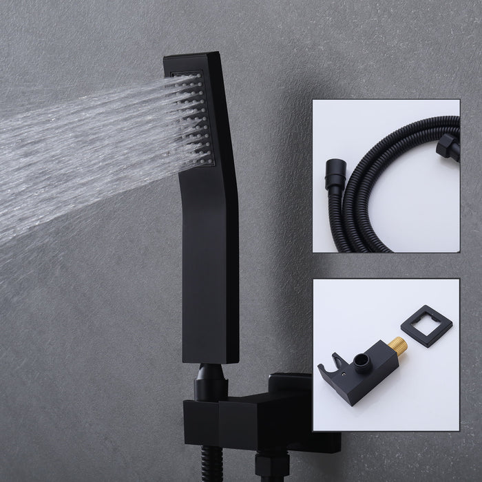 Wall Mount Shower System With High Pressure 10" Shower Head And Handheld