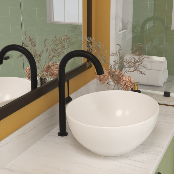 Oval Vessel Bathroom Sink - White