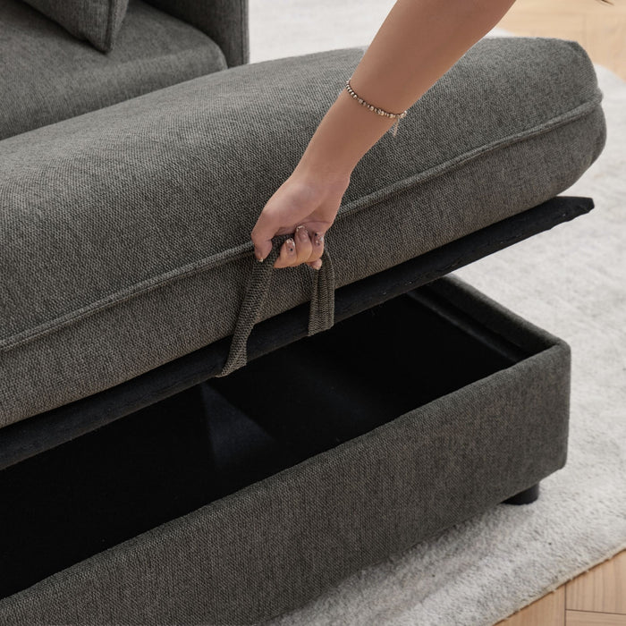 Oversized Deep Seat Accent Chair With Matching Storage Ottoman & Throw Pillows