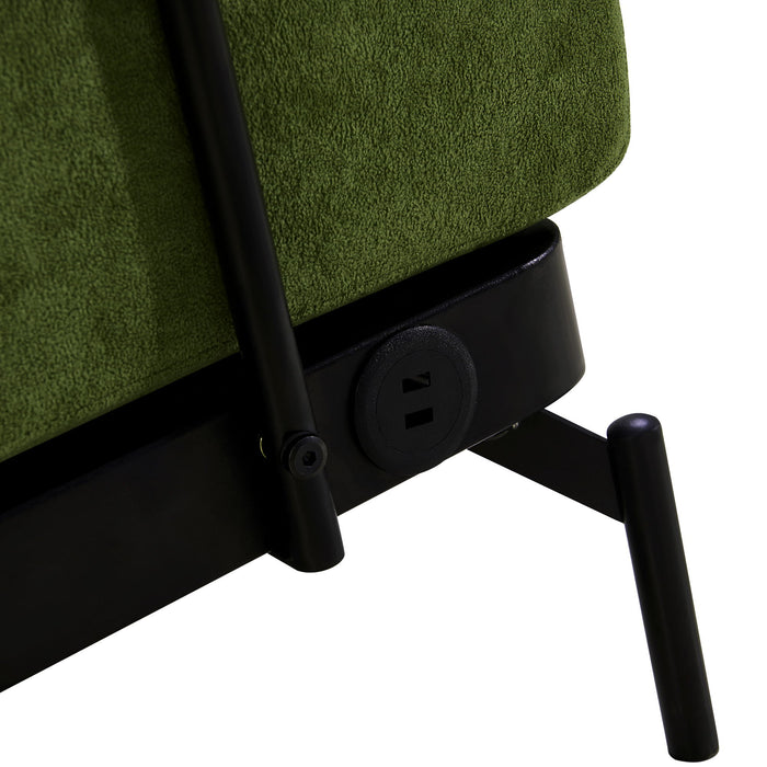 Modern Loveseat Sofa 2 Seater With USB Ports, Cylindrical Armrests