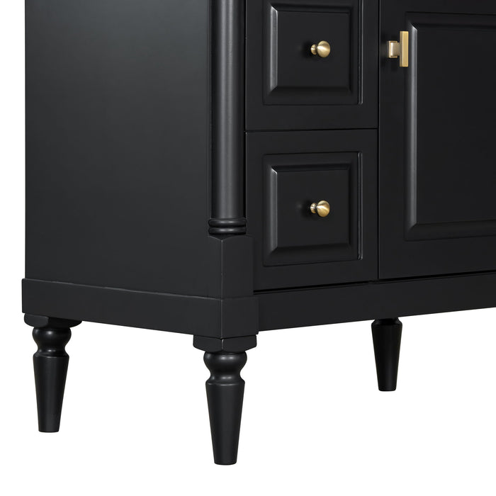 Modern Bathroom Vanity With Sink, Freestanding Cabinet With Flip Drawer & Adjustable Shelf