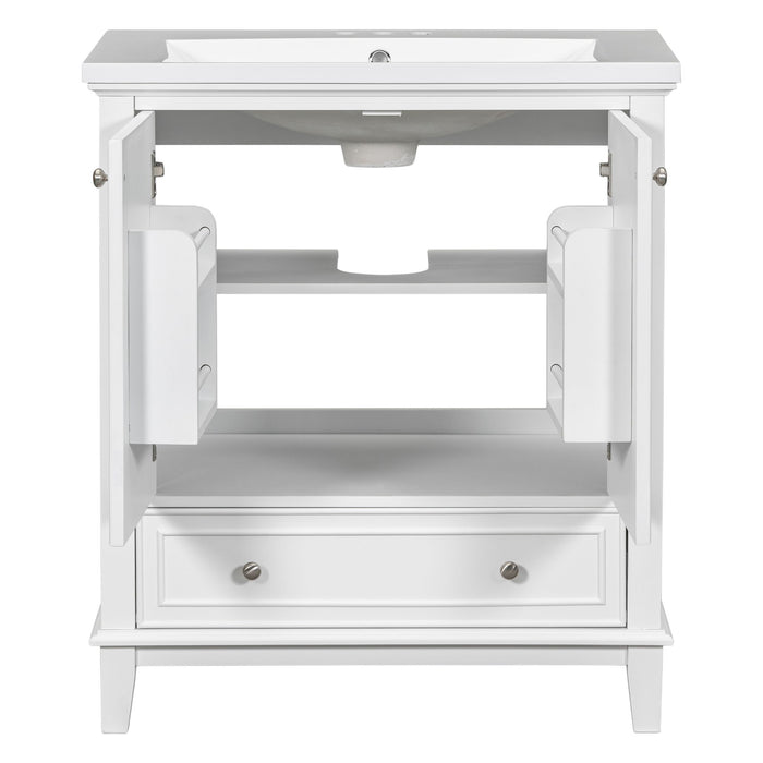Modern Bathroom Vanity With Sink Combo, Multi Functional Cabinet With Doors And Drawer