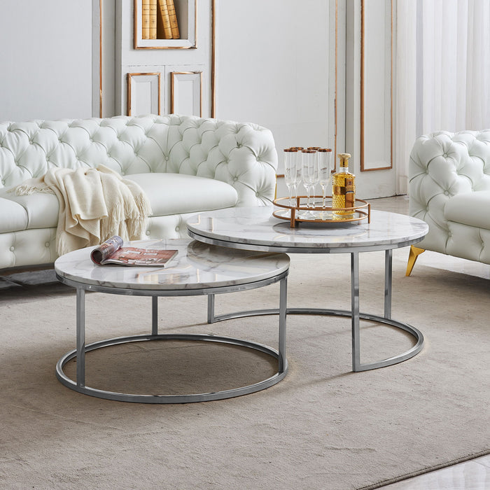 2 Piece Nesting Coffee Table Set For Living Room