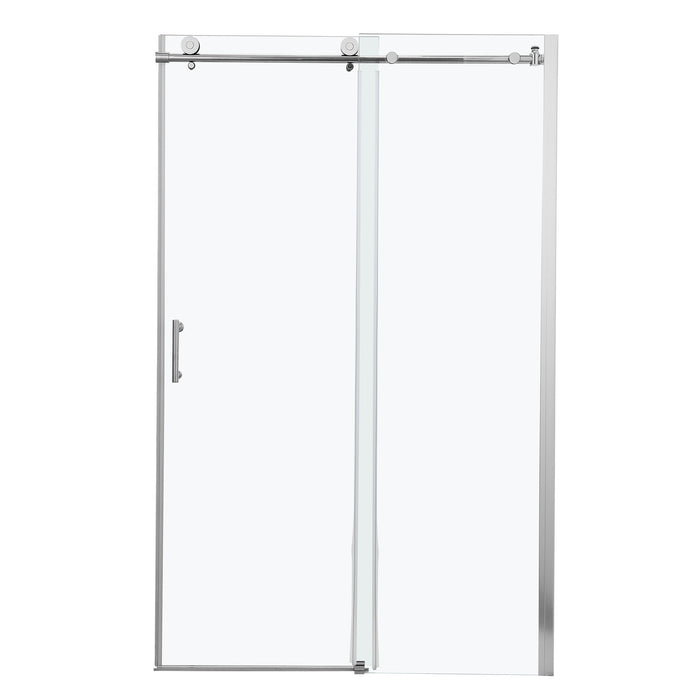 Single Sliding Bypass Shower Door Enclosure With Tempered Glass
