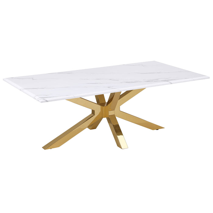 Maciel - Coffee Table With Accents - White Marble